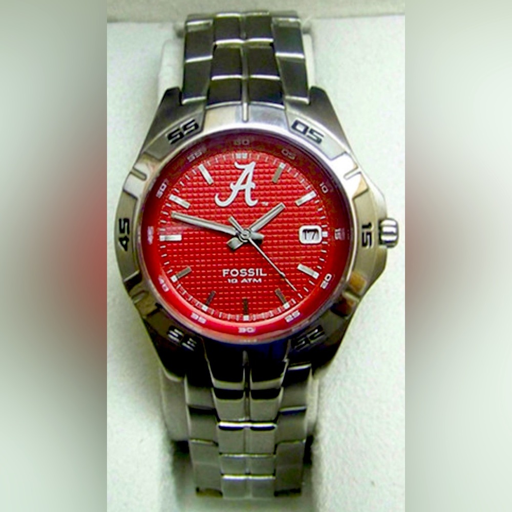 New Men’s Fossil Watch - Alabama Crimson Tide - Three Hand Date - Wristwatch